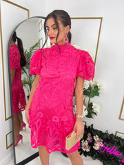 The Melody - Lace Puff Sleeve Mini Dress