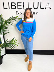 The Sunday - Blue Rainbow Stripe Knit