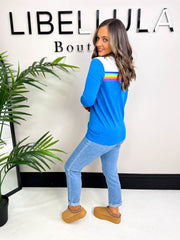 The Sunday - Blue Rainbow Stripe Knit