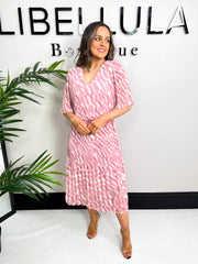 The Prina - Geometric Pleated Dress