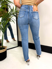 The Kyla - Mid Wash Straight Leg Jeans