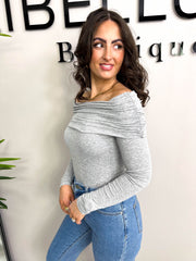 The Geri - Ruched Bardot Bodysuit