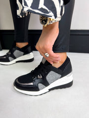 The Tina - Black Platform Trainers