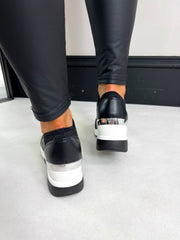 The Tina - Black Platform Trainers