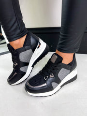 The Tina - Black Platform Trainers