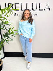 The Clara - Horseshoe Detail Bardot Knit