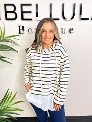 The Jules - Striped Jumper with Shirt Detail