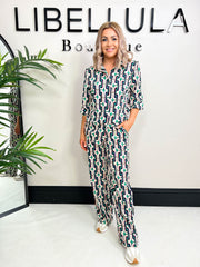 The Ayla - Chain Patterned Button Up Shirt