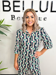 The Ayla - Chain Patterned Button Up Shirt