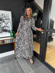 The Aubrey - Zebra Print Shirt Dress