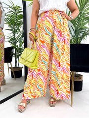 The Maeve - Print Plisse Trousers