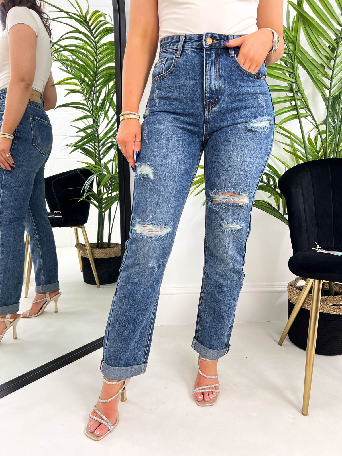 The Madeline - Ripped Cigarette Jeans