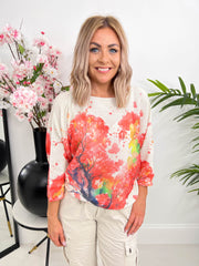 The Faye - Fine Knit Jumper - Tree Design