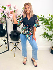 The Jenny - Black Butterfly Print Top