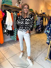 The Edith - Chevron Knit Cardigan