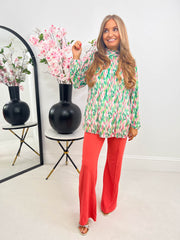 The Viola - Plisse Long Sleeve Top