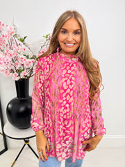 The Reagan - Plisse Long Sleeve Top