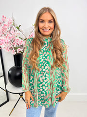 The Reagan - Plisse Long Sleeve Top