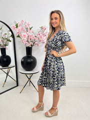 The Claire - Abstract Print Mini Dress