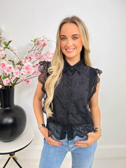 The Blake - Broderie Collared Top