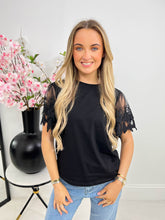 The Nicola - White Mesh Sleeve Top