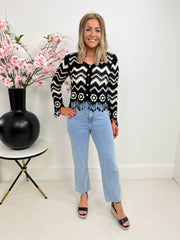 The Edith - Chevron Knit Cardigan