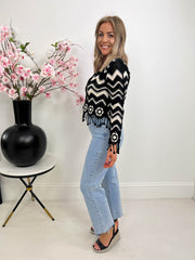 The Edith - Chevron Knit Cardigan