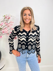 The Edith - Chevron Knit Cardigan