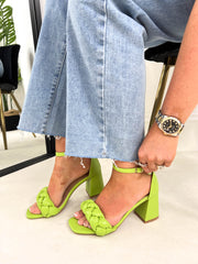 The Chloe - Green Block Heel