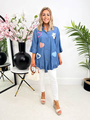 The Payton - Denim Shirt with Applique