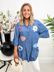 The Payton - Denim Shirt with Applique