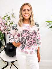 The Dawn - Leopard Print Heart Knit