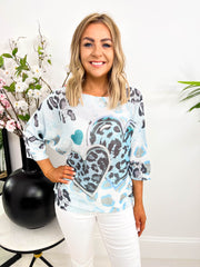 The Dawn - Leopard Print Heart Knit