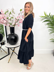 The Mairi - Tie Waist Shirt Maxi Dress