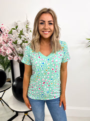 The Kendall - Green Leopard Print T-Shirt