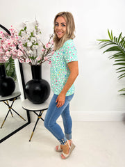 The Kendall - Green Leopard Print T-Shirt