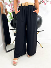 The Delany - Rattan Belted Culotte Trouser