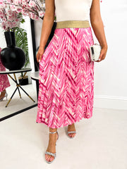 The Laura - Zigzag Pleated Skirt