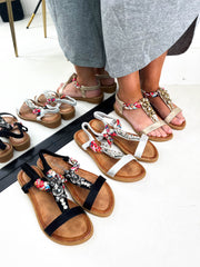 The Bennie - Crystal Braided Strap Sandal