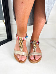 The Bennie - Crystal Braided Strap Sandal