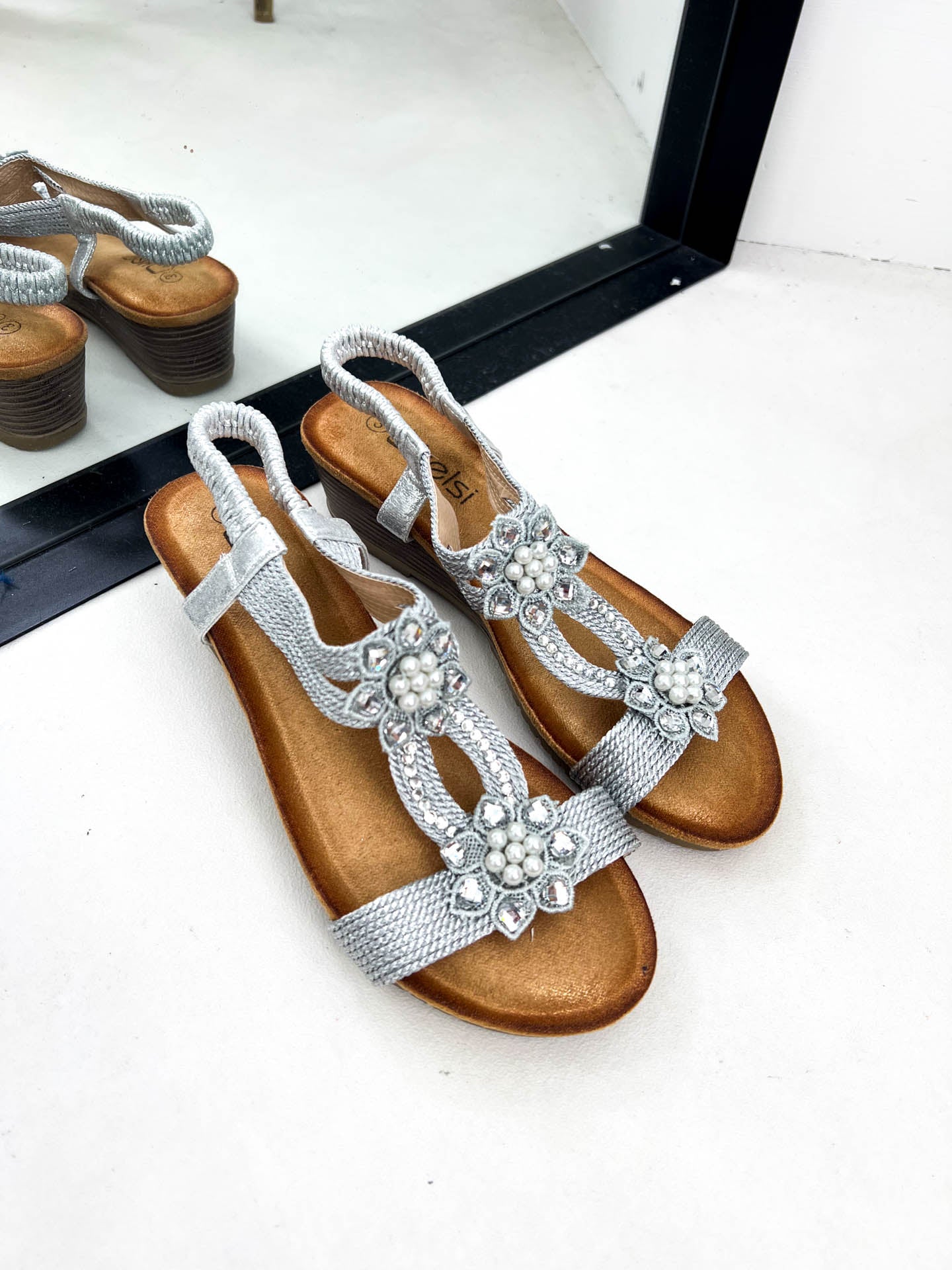 The Phia - Floral and Pearl Sandal