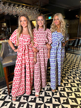 The Cleo - Feather Print Jumpsuit Two Piece Set