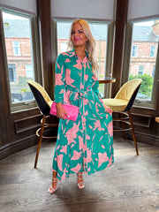 The Amber - Floral Maxi Shirt Dress