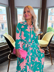 The Amber - Floral Maxi Shirt Dress