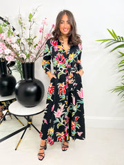 The Valentina - Floral Button Down Maxi Dress