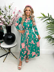 The Amber - Floral Maxi Shirt Dress