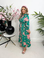 The Amber - Floral Maxi Shirt Dress