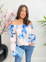The Blaire - Floral Print Satin Top