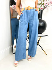 The Saffron - Wide Leg Trousers with Belt