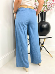 The Saffron - Wide Leg Trousers with Belt